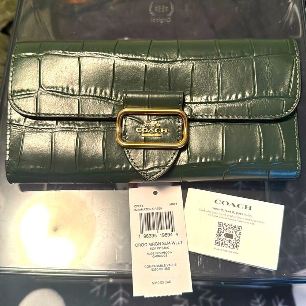 NWT Coach Morgan Croc Wallet